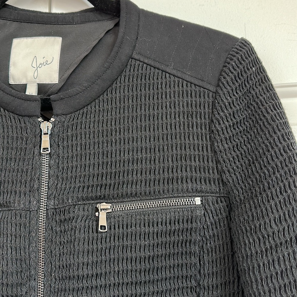 SOLD ⬇️ Joie Black Zip Up Moto Blazer Jacket - Picture 4 of 17
